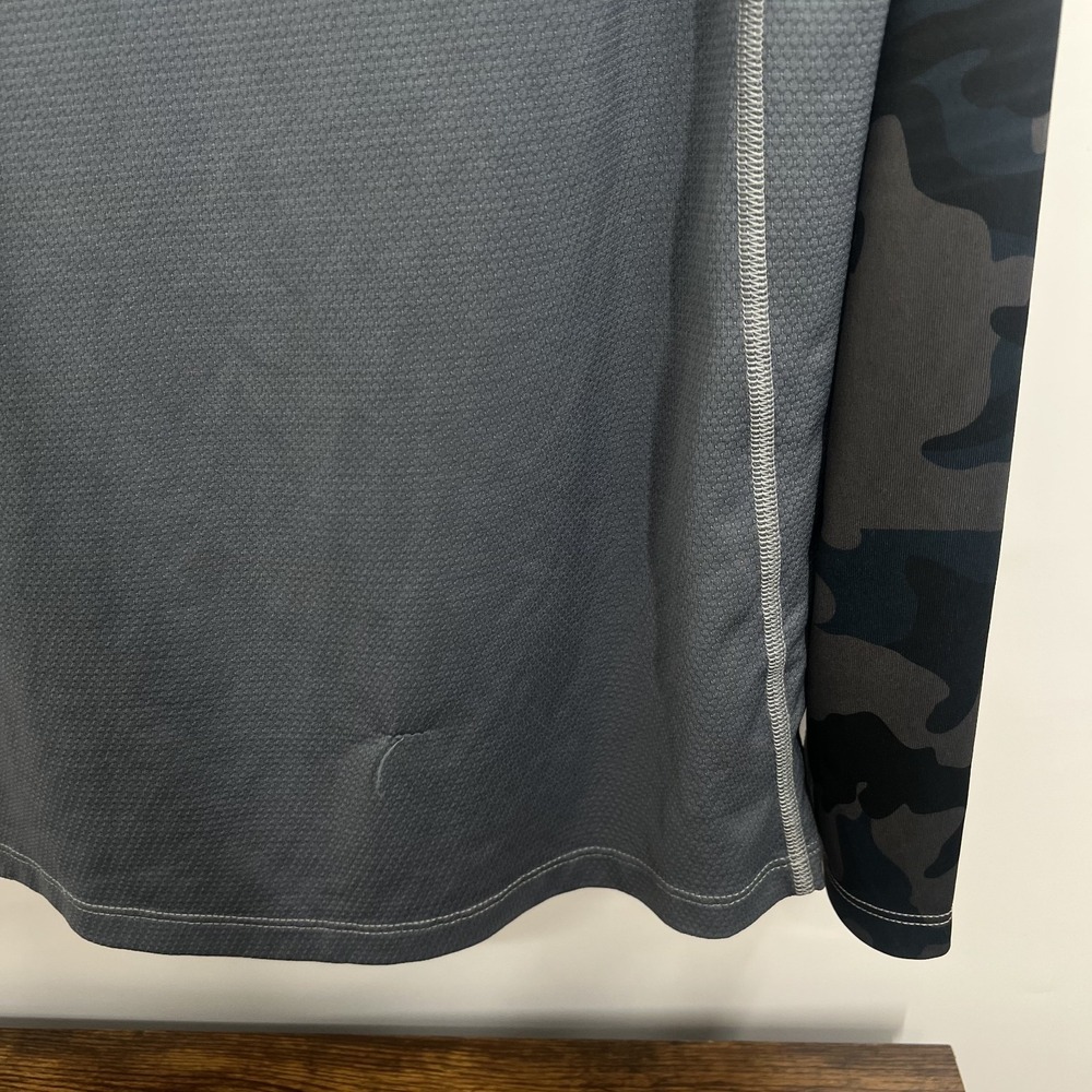 Simms SolarVent Hoodie Mens Med Gray Camo Long Sleeve Fishing Shirt UPF 50 Sun - Picture 8 of 12